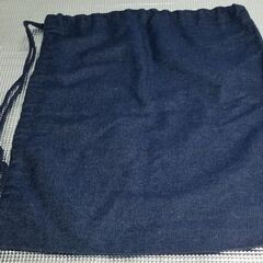 ★クマキチ刺繍付き巾着袋大★USEDの画像