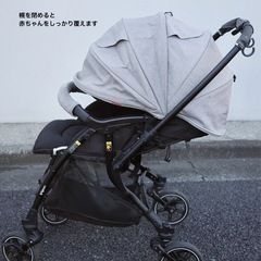 生後1m〜15kgまで使えるA型ベビーカー（ピジョン/ランフィ/グレー）の画像