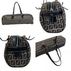フェンディ FENDI トートバッグ ズッキーノ ハンド ショルダー ミニボストン ボーリングバッグ ネイビーの画像