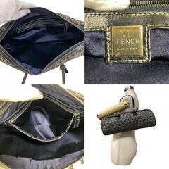 フェンディ FENDI トートバッグ ズッキーノ ハンド ショルダー ミニボストン ボーリングバッグ ネイビーの画像