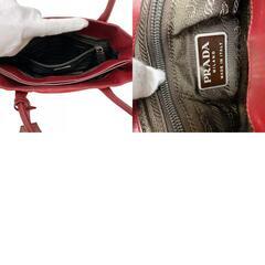 プラダ PRADA ハンドバッグ 三角ロゴプレート レッドの画像