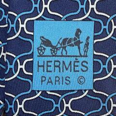 199990 HERMES エルメス ネクタイ ブルー系 シルク メンズ [0000000000209]の画像