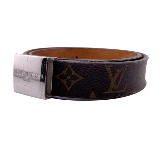 ルイヴィトン LOUIS VUITTON ベルト サンチュール キャレ M6801 ブラウン