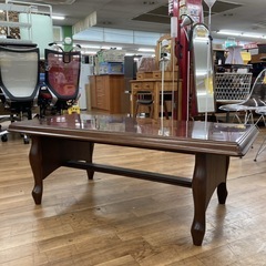 S742 ⭐ MARUNI マルニ木工 レトロ 昭和家具  リビングテーブル 幅125.5cm USEDの画像