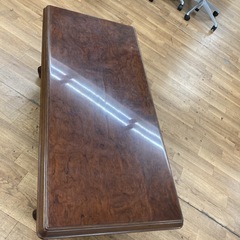 S742 ⭐ MARUNI マルニ木工 レトロ 昭和家具  リビングテーブル 幅125.5cm USEDの画像
