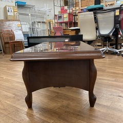 S742 ⭐ MARUNI マルニ木工 レトロ 昭和家具  リビングテーブル 幅125.5cm USEDの画像