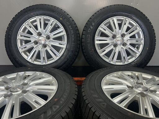 【200ハイエース】バリ山ダンロップタイヤ＆wedsアルミホイール ４本 バリ山！30プリウス スタッドレスタイヤホイール4本！