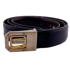 バーバリーズ Burberrys ベルト ヴィンテージ ロゴバックル ブラックの画像