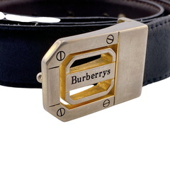 バーバリーズ Burberrys ベルト ヴィンテージ ロゴバックル ブラックの画像