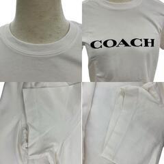 186004 現状品 COACH コーチ COACH エッセンシャルTシャツ　半袖　ロゴ XS ホワイト コットン レディース [1000025330228]の画像