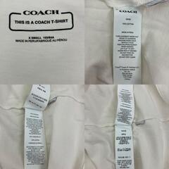 186004 現状品 COACH コーチ COACH エッセンシャルTシャツ　半袖　ロゴ XS ホワイト コットン レディース [1000025330228]の画像