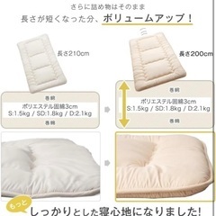 ほぼ新品　シングル布団枕付きセット　白ストライプカバー　の画像
