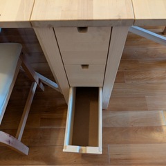 IKEA　NORDEN ノールデン ゲートレッグテーブル　椅子2脚セットの画像