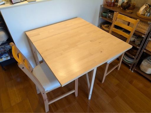 IKEA　NORDEN ノールデン ゲートレッグテーブル　椅子2脚セット