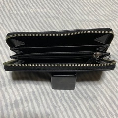 コーチ ラウンドファスナー長財布 カード入れ小銭入れレザーブラックの画像