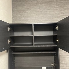 食器棚　キッチンボード　黒の画像