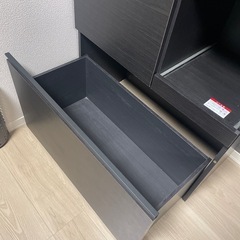食器棚　キッチンボード　黒の画像
