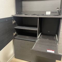 食器棚　キッチンボード　黒の画像