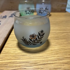 昭和レトロ　マットな丸いグラス　5個セットの画像