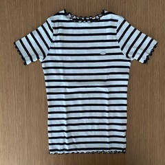 branshes ボーダー　フリルリブTシャツ　120の画像