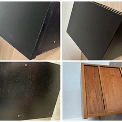黒いベッドサイドテーブル（テレビ台） おまけ付の画像