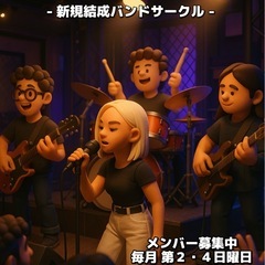 新規9/14.28 10/12.26社会人バンドサークル【毎月第...