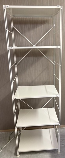 【引取りのみ】無印 スチールユニットシェルフ・スチール棚セット・大・ライトグレー