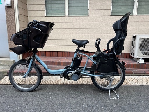 子供乗せ　3人　パナソニック　電動アシスト自転車 チャイルドシート付き シルバー