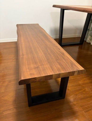 ベンチ 140cm ウォールナット ダイニングベンチ 木目 黒