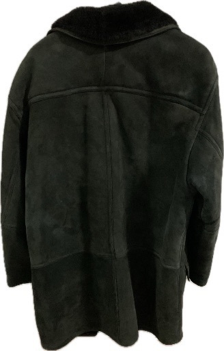 used 羊革　M サイズ　高級　本物　tanatar ロングコート　ラムスキン　暖　膝丈　ムートン　ブラック　黒　紳士　メンズ　ボア　冬　防暖　あたたか used 羊革 M サイズ 高級 本物 tanatar ロングコート ラムスキン 暖 膝