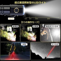 ⭐️マグネット機能&クリップ付⭐️高輝度LED懐中電灯／IPX5防水／超小型⭐️新品未使用の画像