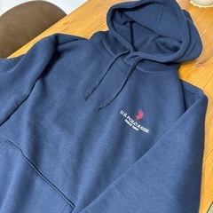 US POLO ASSN. パーカー ネイビー フーディー プルオーバー　XLの画像