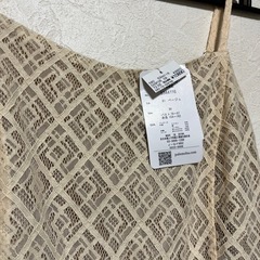 ベージュ　レースロングワンピースの画像