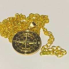 【1点限り】K18刻印有 GOLDコンパスネックレス luxury おしゃれ 男女兼用 18金GF GOLD の画像