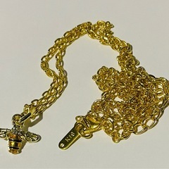 【1点限り】K18刻印有り GOLD蜜蜂ネックレス 男女兼用 おしゃれ Fancy  18金GF luxury honeybee GOLD の画像