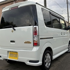 24年式/後期型/車検丸2年/エブリイワゴン/PZターボ/社外ナビ/TV.DVD.CD.Bluetooth/片側パワースライドドア/ETC/キーレス/フォグ/社外アルミの画像