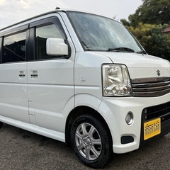 24年式/後期型/車検丸2年/エブリイワゴン/PZターボ/社外ナビ/TV.DVD.CD.Bluetooth/片側パワースライドドア/ETC/キーレス/フォグ/社外アルミの画像
