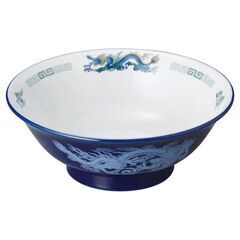 新品　業務用　ラーメンどんぶり　瑠璃色青龍と雷紋の画像