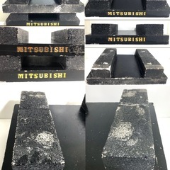 残置物【ビンテージ MITSUBISHI/三菱 スピーカースタンド ブラック ペア】 1台 25kg◆一部欠けありオーディオ台 黒の画像
