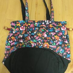 バッグ　黒×えんじの画像