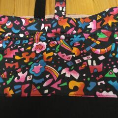 巾着袋　黒×えんじの画像