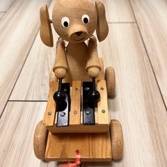 木製 犬の木琴ひき車おもちゃ（ヴィンテージ）の画像
