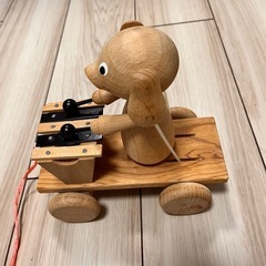 木製 犬の木琴ひき車おもちゃ（ヴィンテージ）の画像