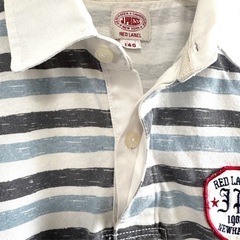 オンワード樫山　140サイズ　ポロシャツ ボーダー長袖カットソーの画像