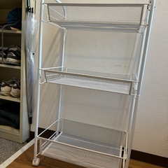 キッチンワゴン＋鉄ラックの画像