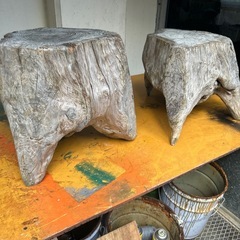 リメイクして❗️😊　切株台　椅子　現状の画像