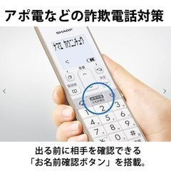 SHARP コードレス電話機 JD-SF2CL-Wの画像