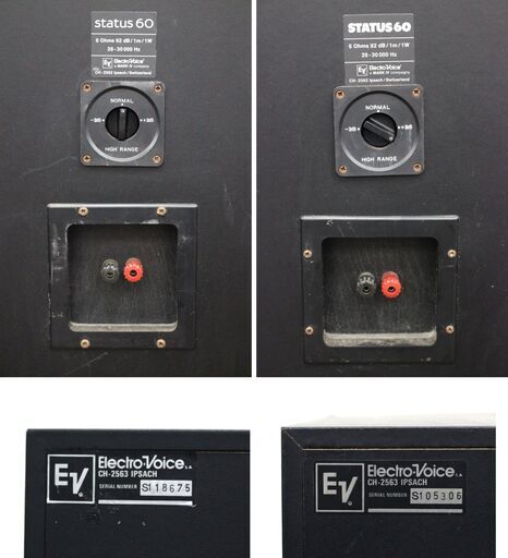【ヤ取終了4/3】≪ZR1012ジ≫ ElectroVoice/エレクトロボイス ペアスピーカー STATUS60 CH-2563 2