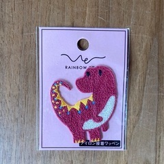 キッズエプロン恐竜柄＋恐竜ワッペンの画像
