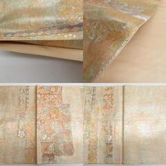 袋帯 正絹 金糸 金色ｘ多色 花鳥に兎文様 六通柄 フォーマル 礼装 長さ440cm【中古】 【キモノオフ野々市若松店】の画像